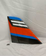 Boomerang Atom Vertical Fin with hatch, control horn, pushrod and linkages - Orange Blue - Boomerang RC Jets